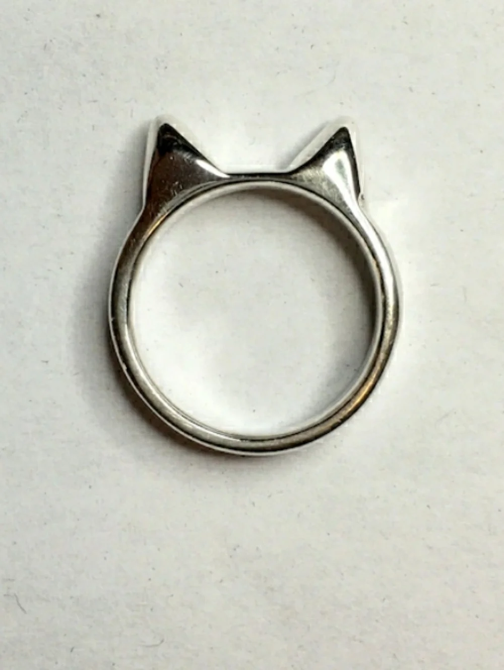 Vacation Unisex Silver Cat Ear Ring For Safety - Silver Color